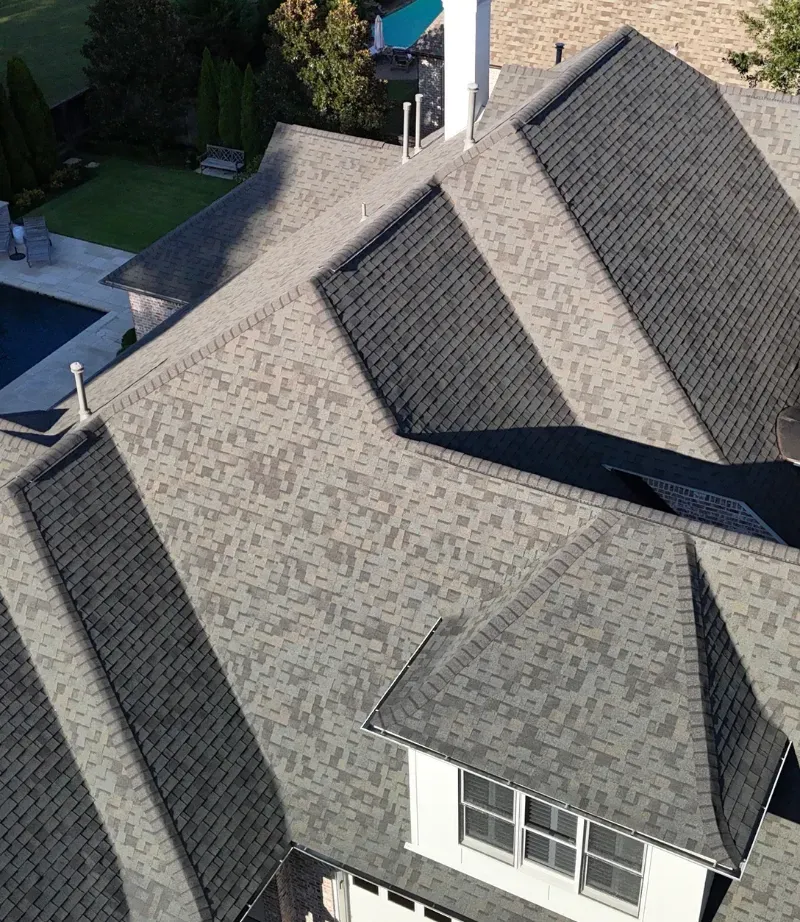 Owens Corning TruDefinition Duration Peppermill Gray shingles.