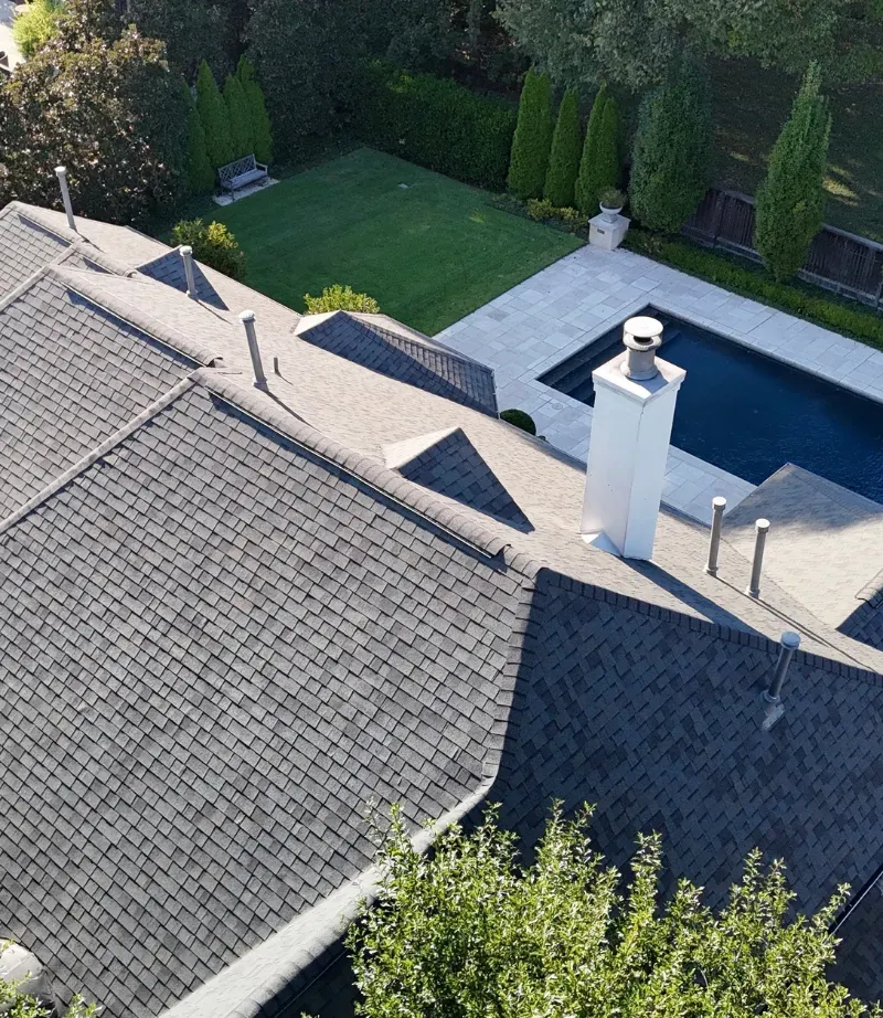 Owens Corning TruDefinition Duration Peppermill Gray shingles.